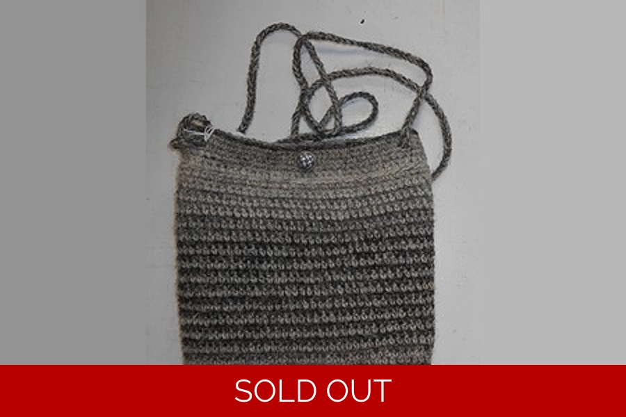 Crocheted Bag in Herdwick Wool, Natural Shades